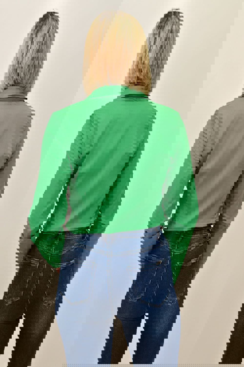 Γυναικείο πουκάμισο μονόχρωμο Πράσινο 18817 φωτογραφία