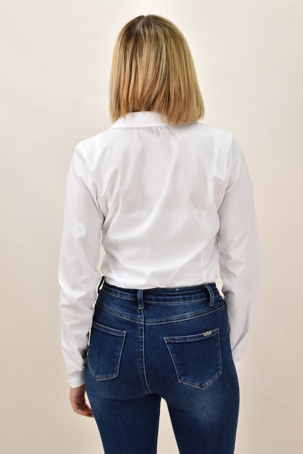 Γυναικείο πουκάμισο μονόχρωμο Λευκό 18814 φωτογραφία