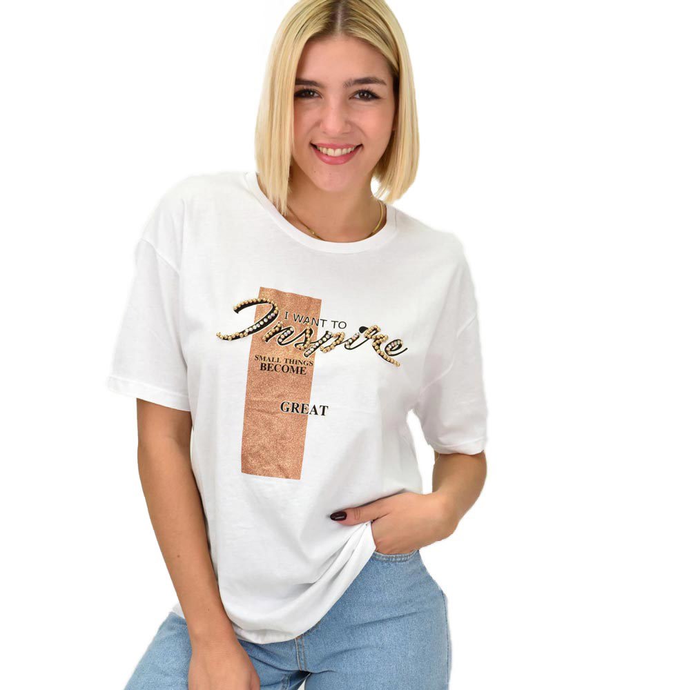 Γυναικείο T-shirt με σχέδιο Λευκό 22268