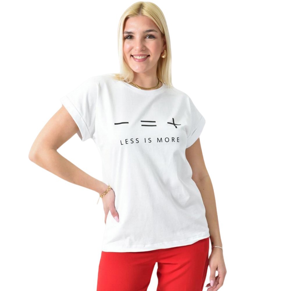 T-shirt με τύπωμα Λευκό 26198