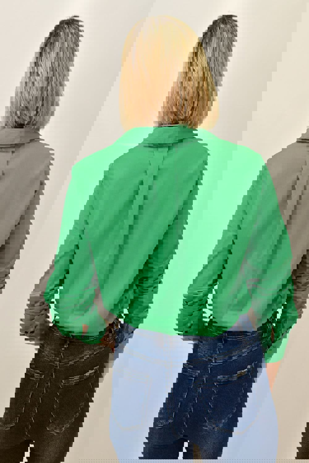 Γυναικείο πουκάμισο με κέντημα Πράσινο 18810 φωτογραφία