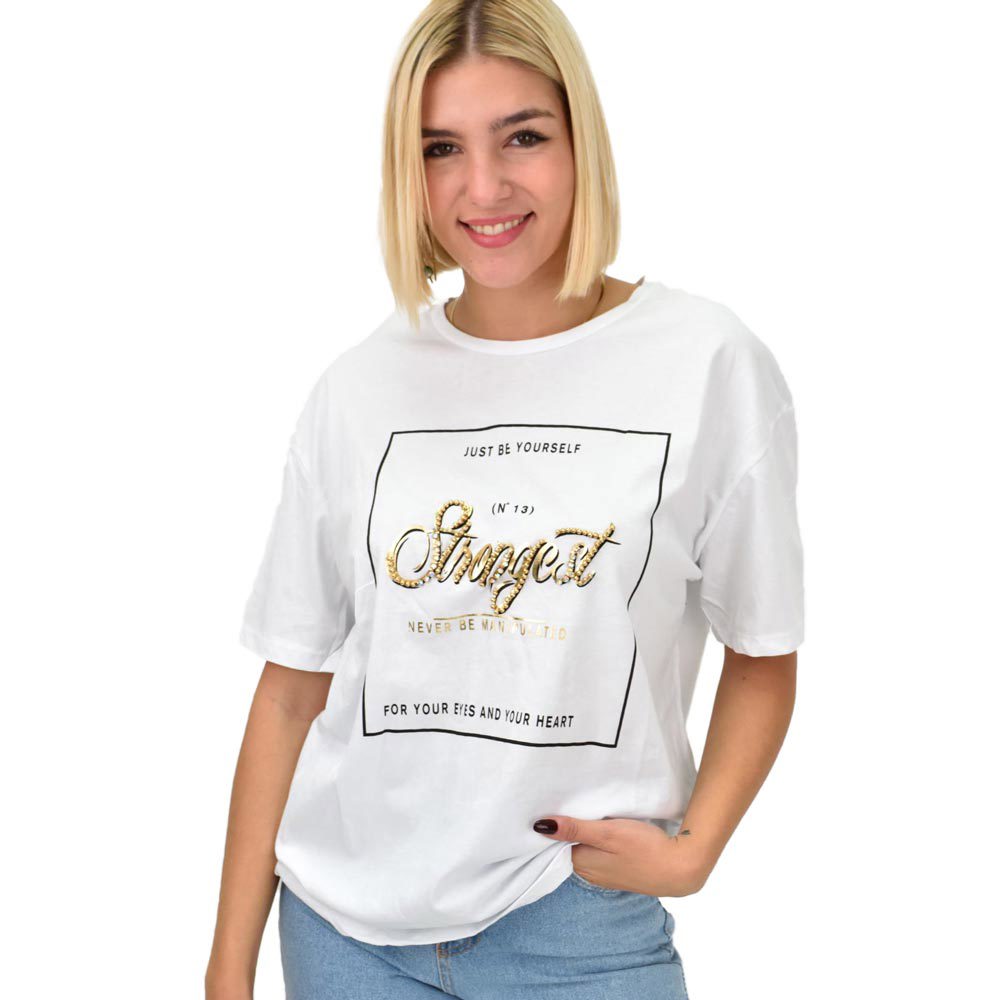 Γυναικείο T-shirt με σχέδιο Λευκό 22264