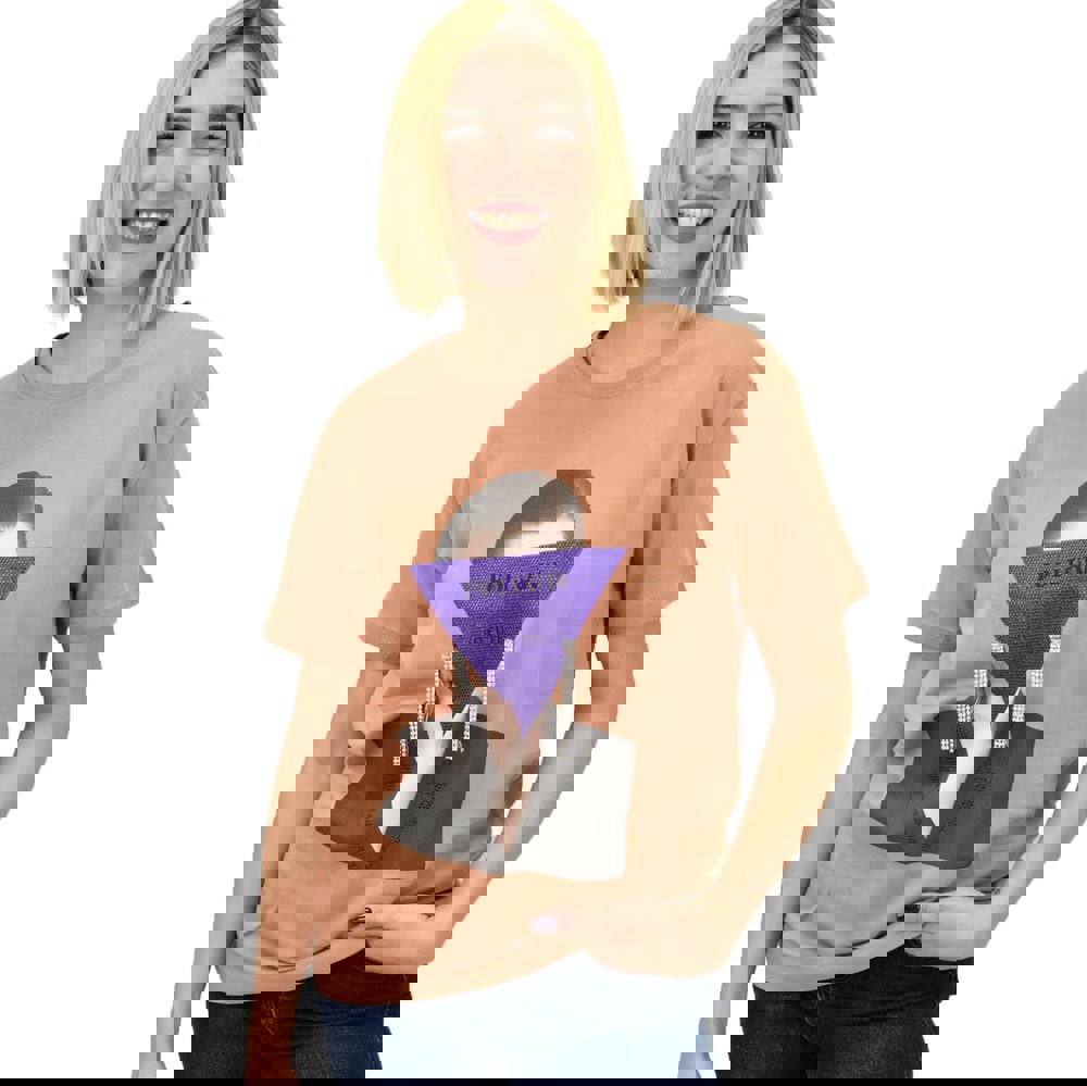 Γυναικείο T-shirt με στρας Follow Μπεζ 18868