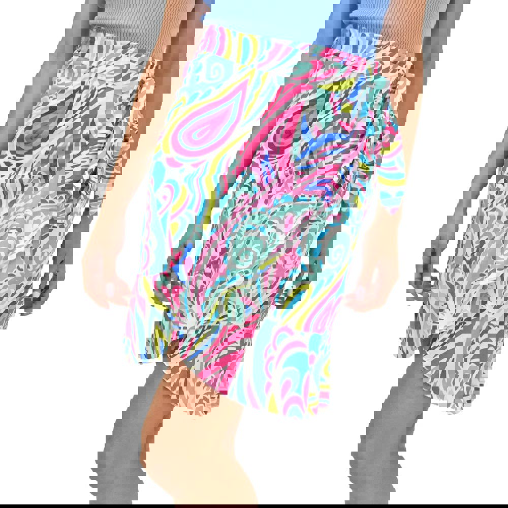 Γυναικεία φούστα εμπριμέ Ροζ 21127