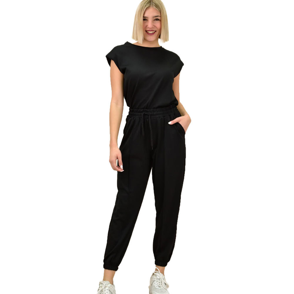 Γυναικείο αμάνικο σετ με βάτες Μαύρο 10598