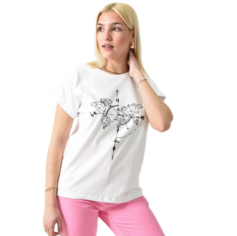 T-shirt με τύπωμα Λευκό 26202