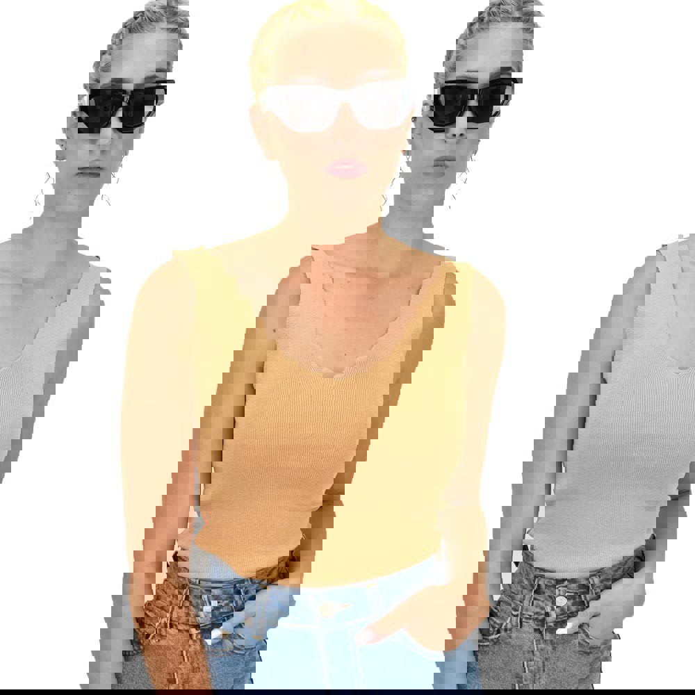 Γυναικείο πλεκτό τοπ Μπεζ 21140