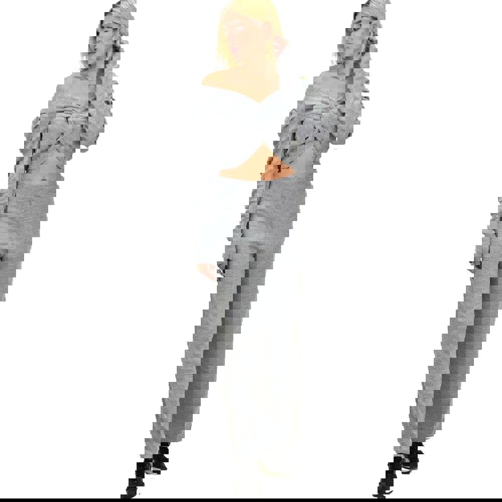 Γυναικείο πλεκτό σετ μακρυμάνικο Γκρι 12540