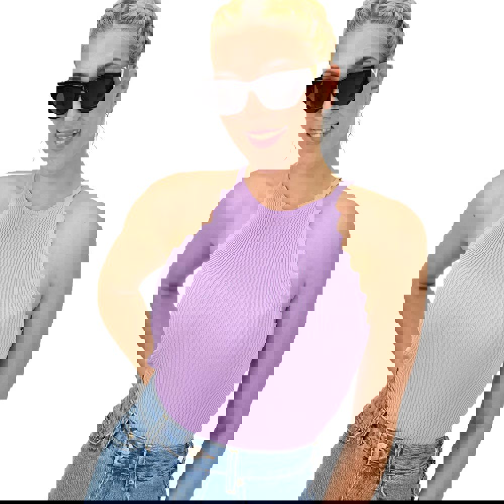 Γυναικείο τοπ τύπου ριπ Λιλά 21111