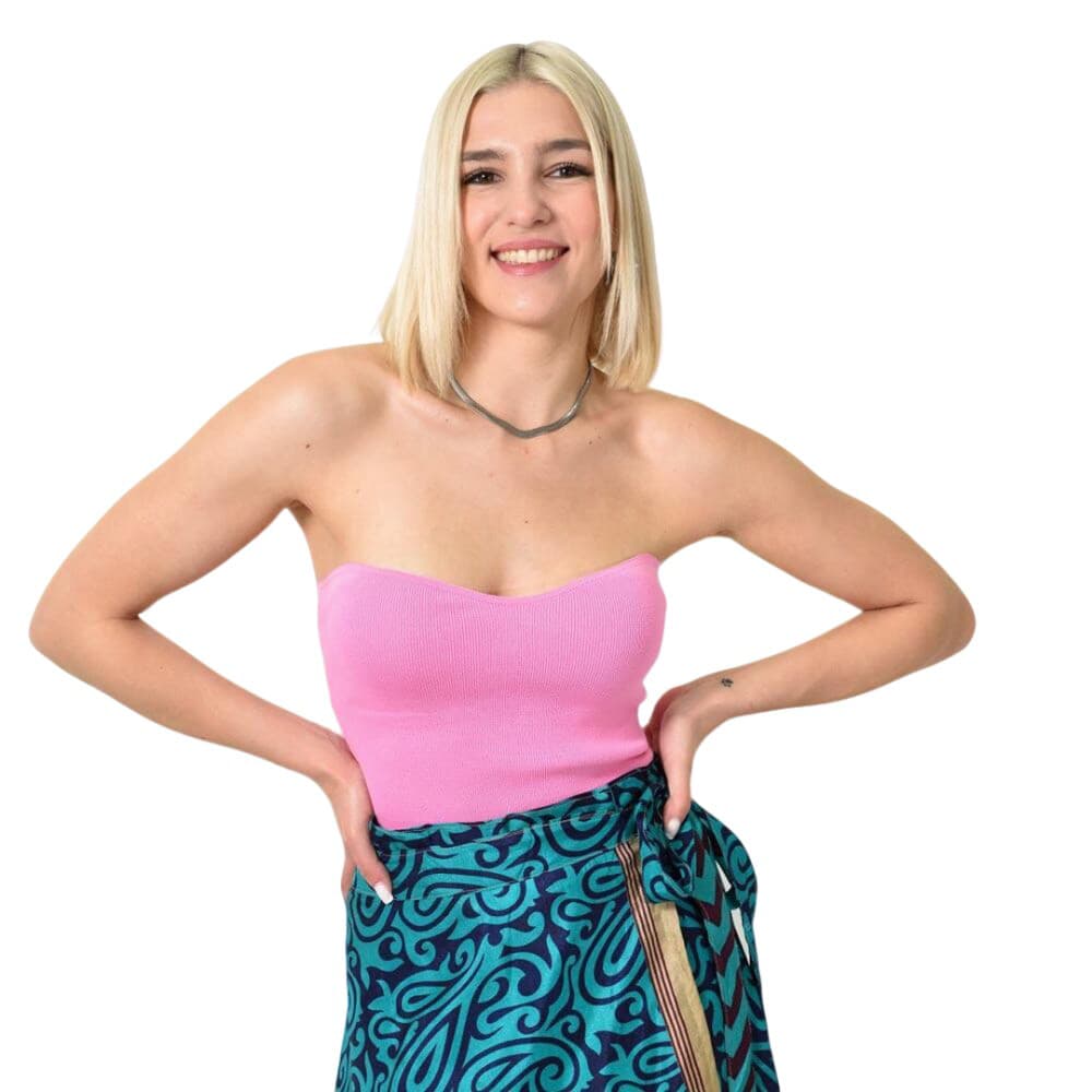 Γυναικείο top στράπλες Ροζ 23973