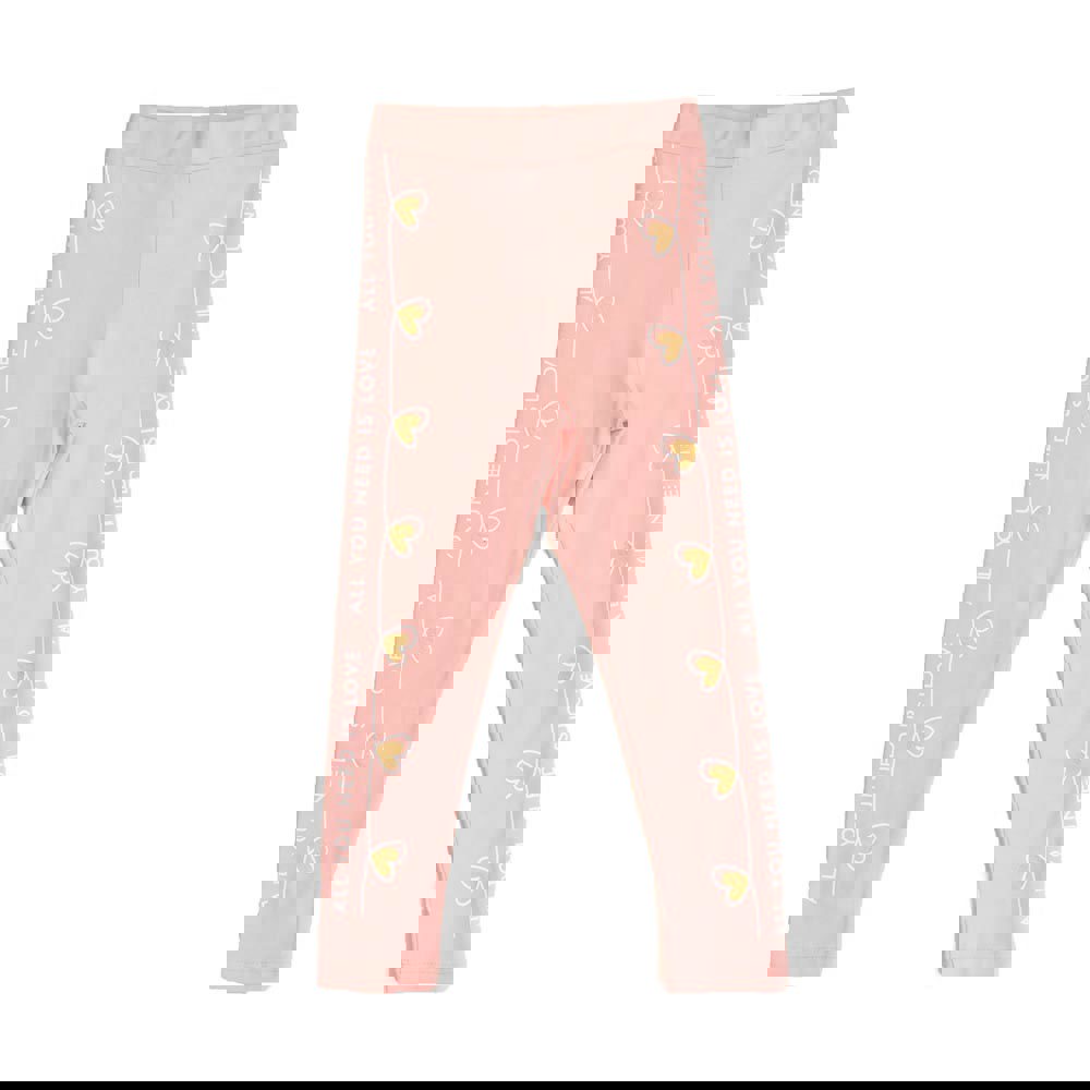 Παιδικό κολάν με τύπωμα καρδιές Απαλό Ροζ 16495