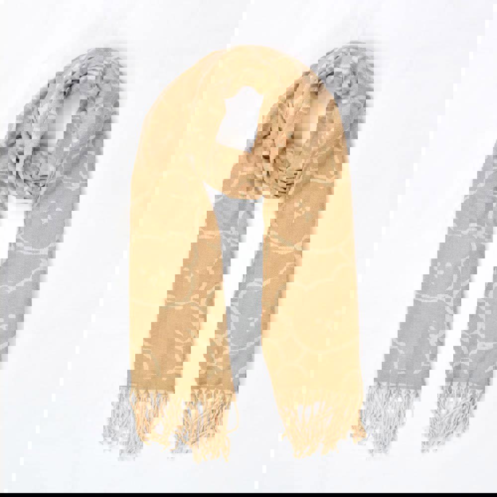 Κασκόλ με σχέδιο Μπεζ 23003