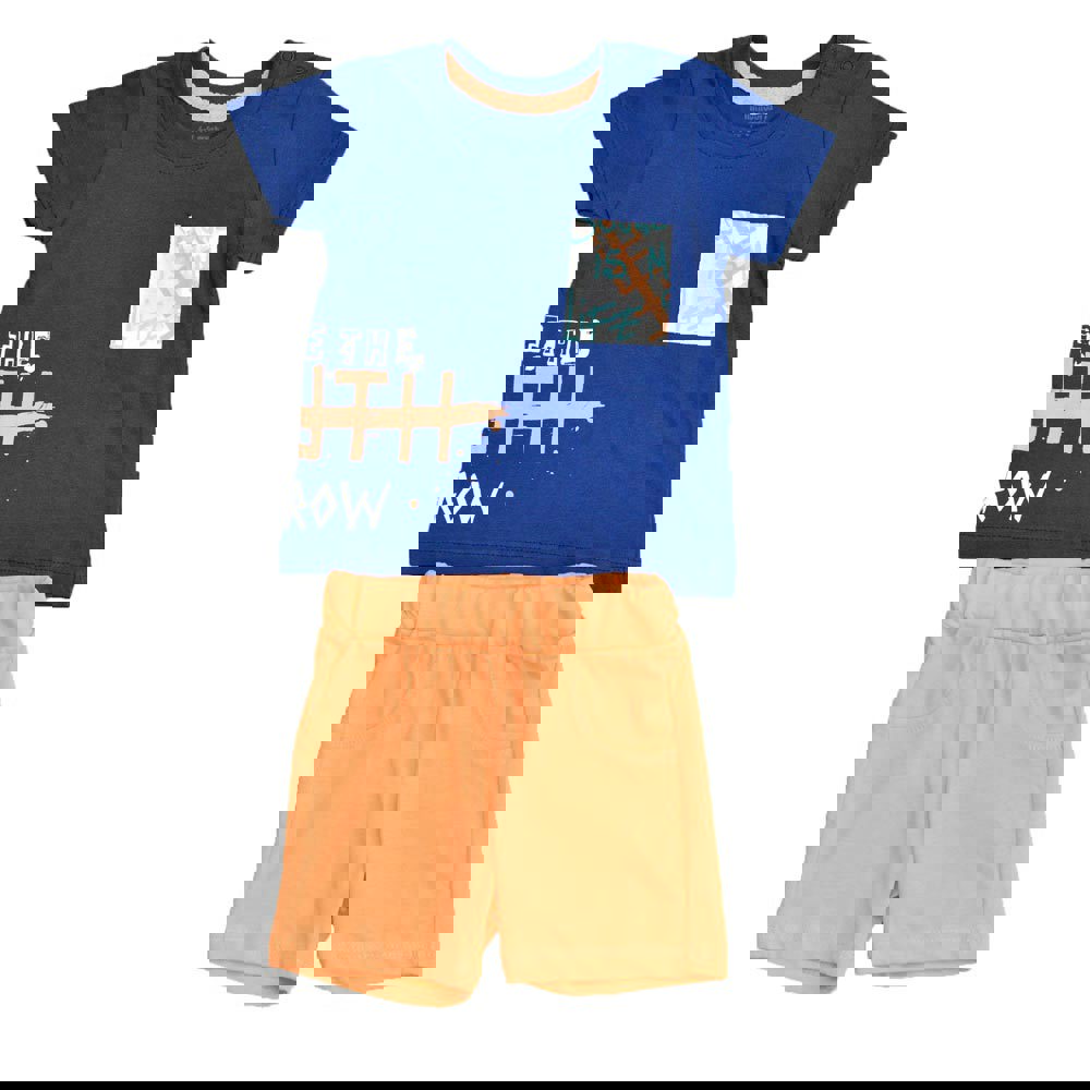 Βρεφικό σύνολο μπλούζα και βερμούδα Μπλε 14462