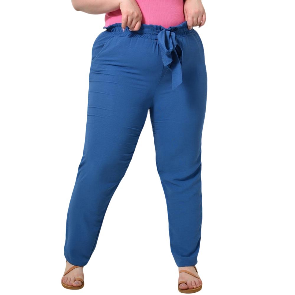 Παντελόνι με υφασμάτινη ζώνη Μπλε 24339