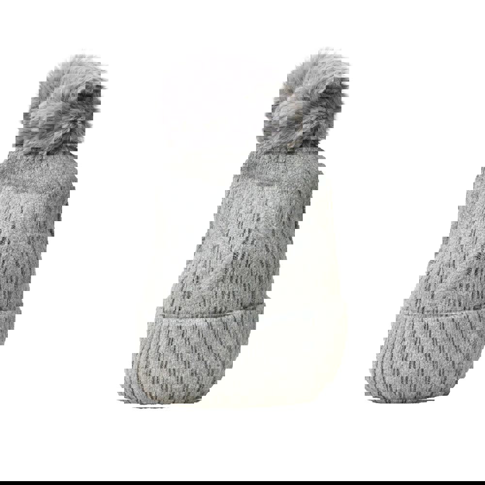 Γυναικείο σκουφί με φούντα και σχέδιο Γκρι 22674