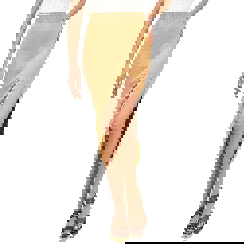 Γυναικεία midi φούστα εφαρμοστή Μπεζ 15892