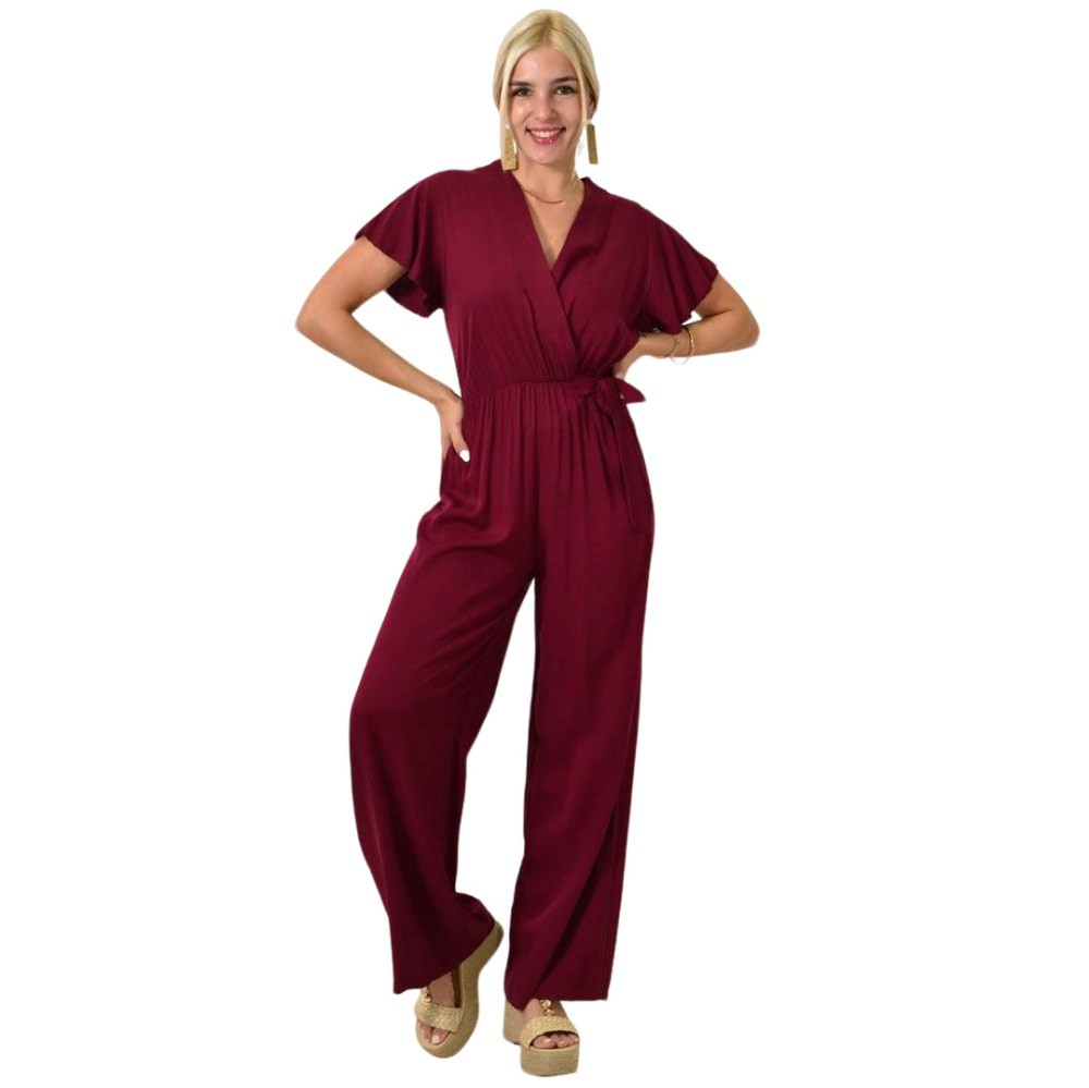 Γυναικεία ολόσωμη φόρμα κρουαζέ Μπορντώ 24921