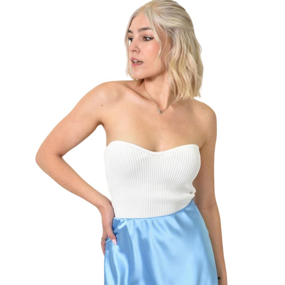 Τοπάκι στράπλες ριπ Λευκό 24266