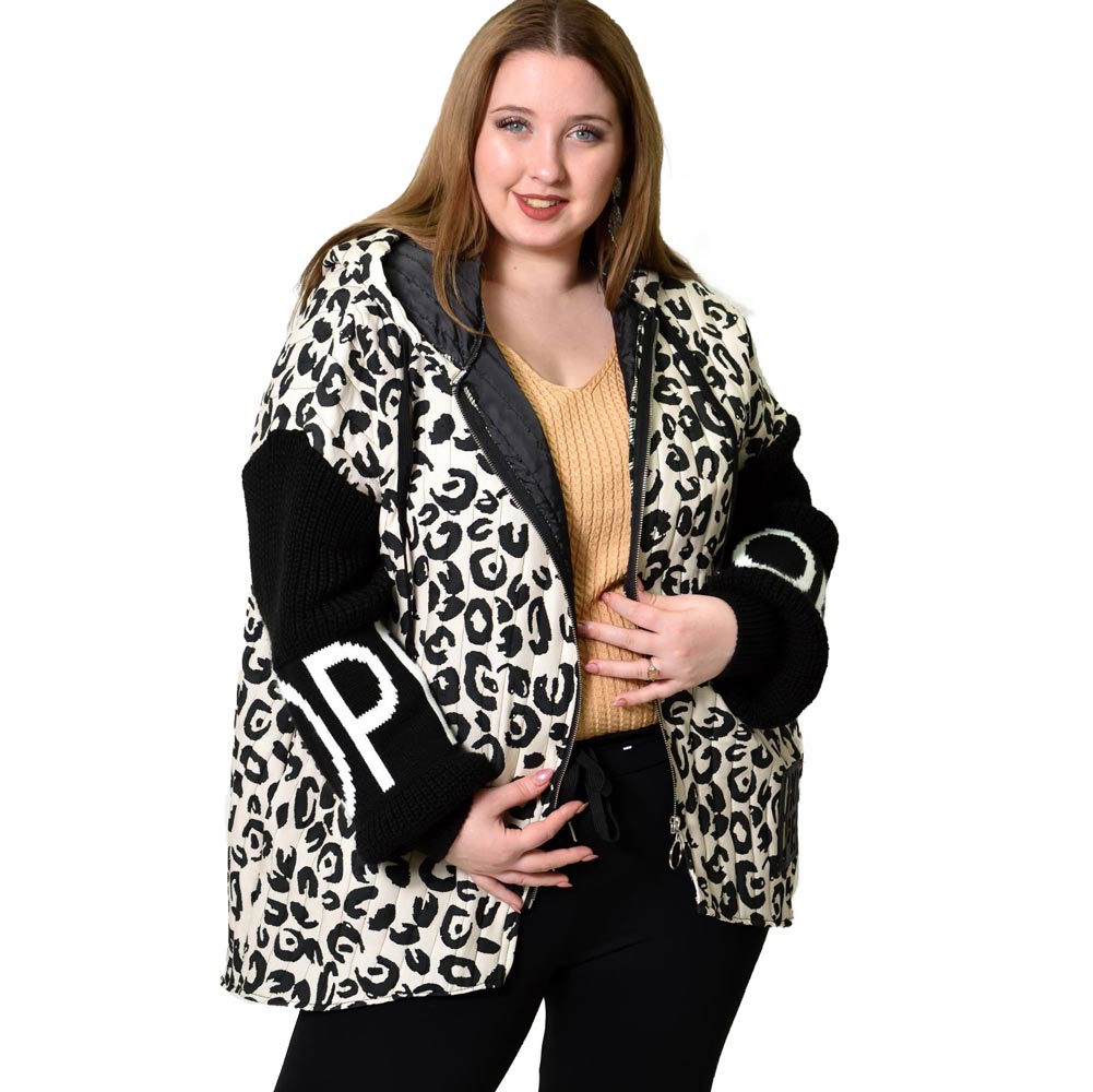 Γυναικείο Plus size τζάκετ Εκρού 22434
