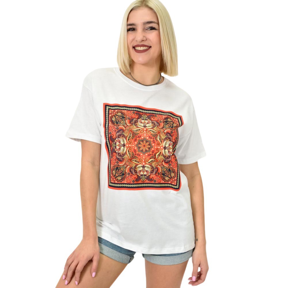 Γυναικείο T-shirt με σχέδιο Λευκό 23159