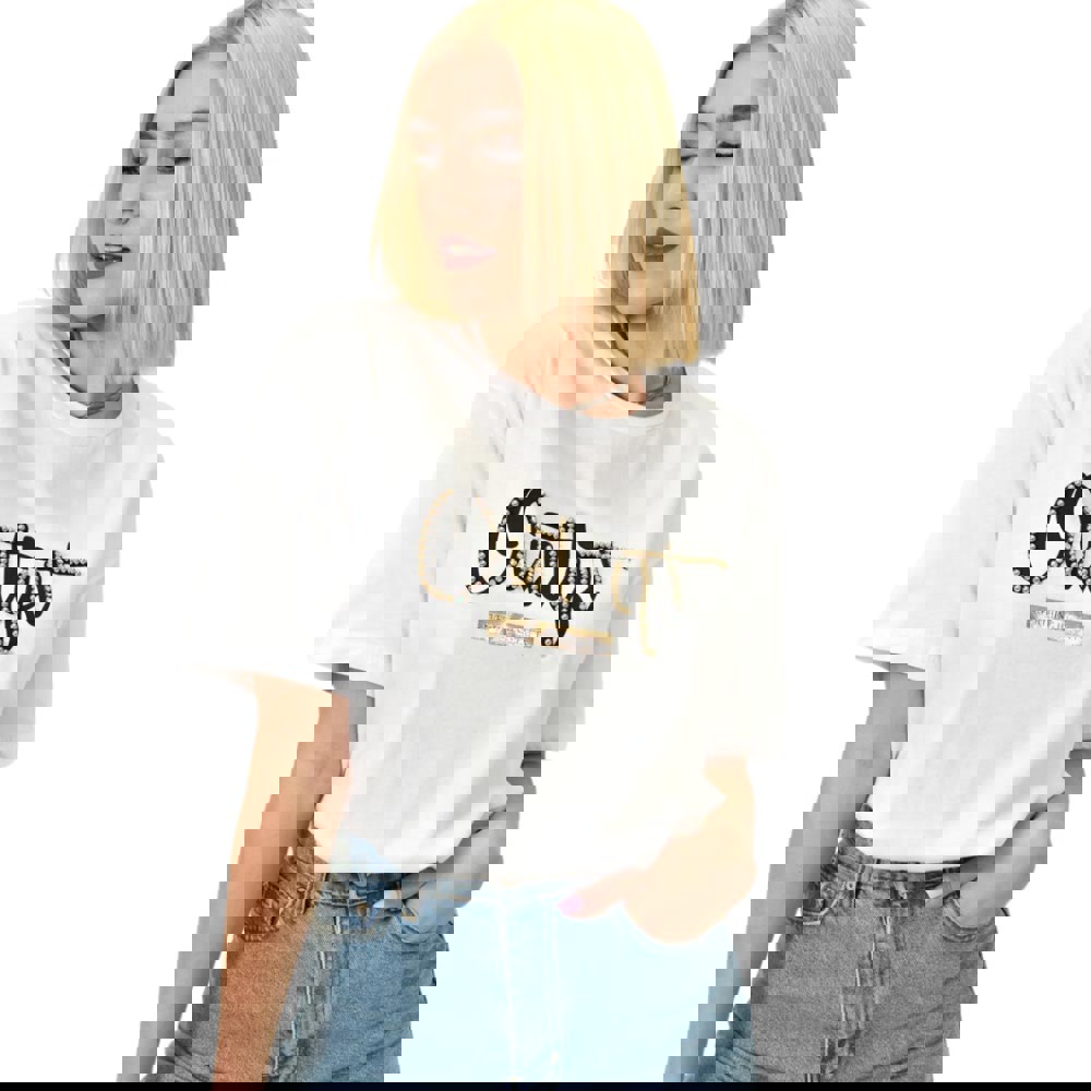 Potre OR Γυναικείο T-shirt με σχέδιο και στρας Λευκό 23145