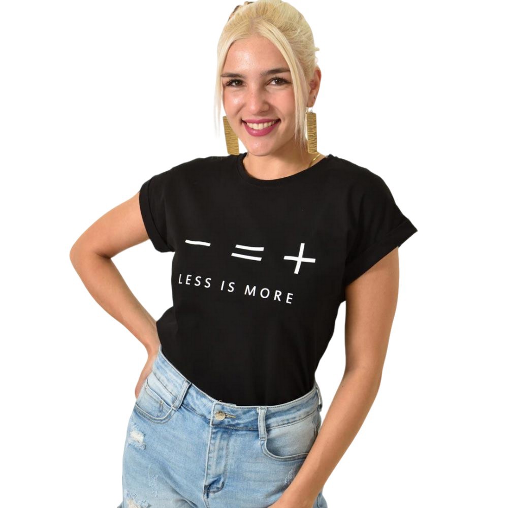 T-shirt με τύπωμα Μαύρο 25592