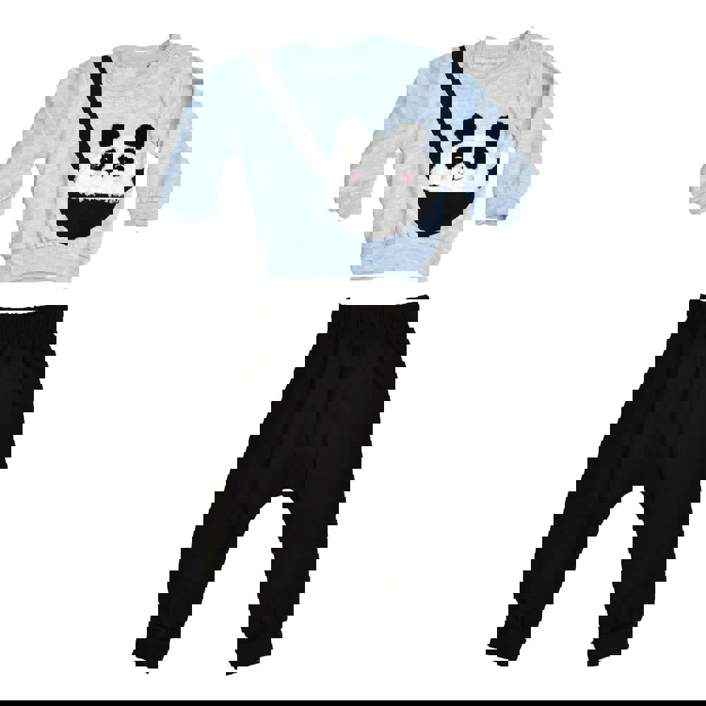 Βρεφικό σετ φόρμας με σχέδιο panda Γαλάζιο 17032