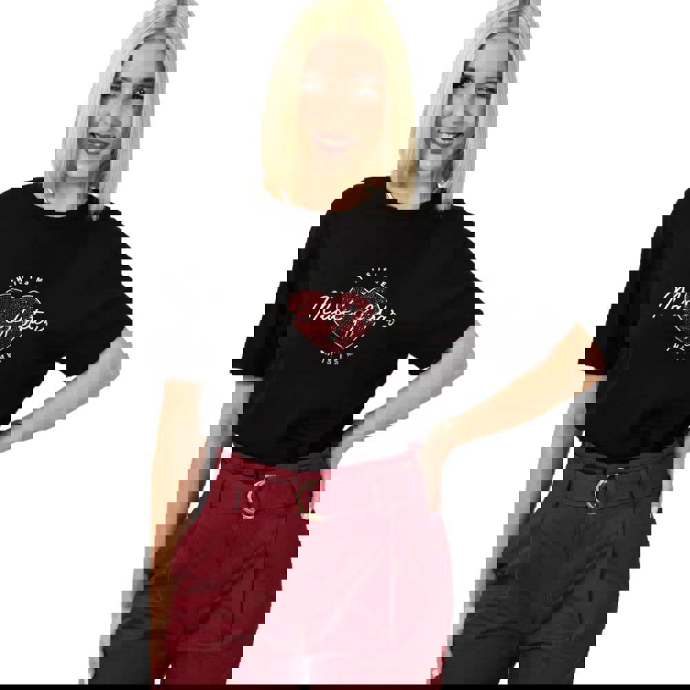 Γυναικείο T-shirt με σχέδιο Made of stars Μαύρο 23178