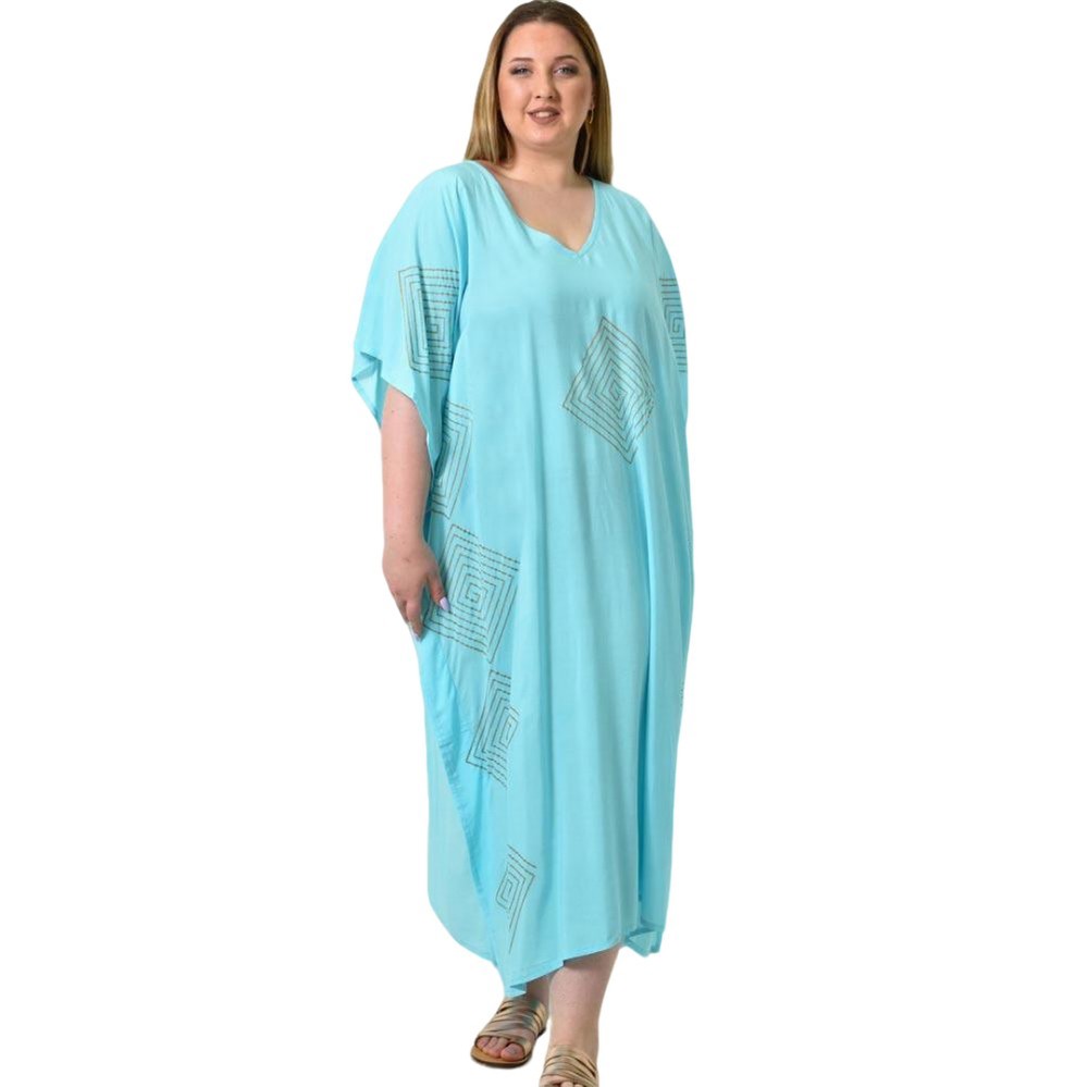 Γυναικείο καφτάνι με σχέδιο ρόμβους Γαλάζιο 20099