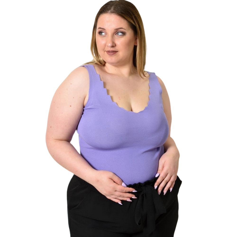 Γυναικείο Plus Size πλεκτό τοπ Μωβ 24351