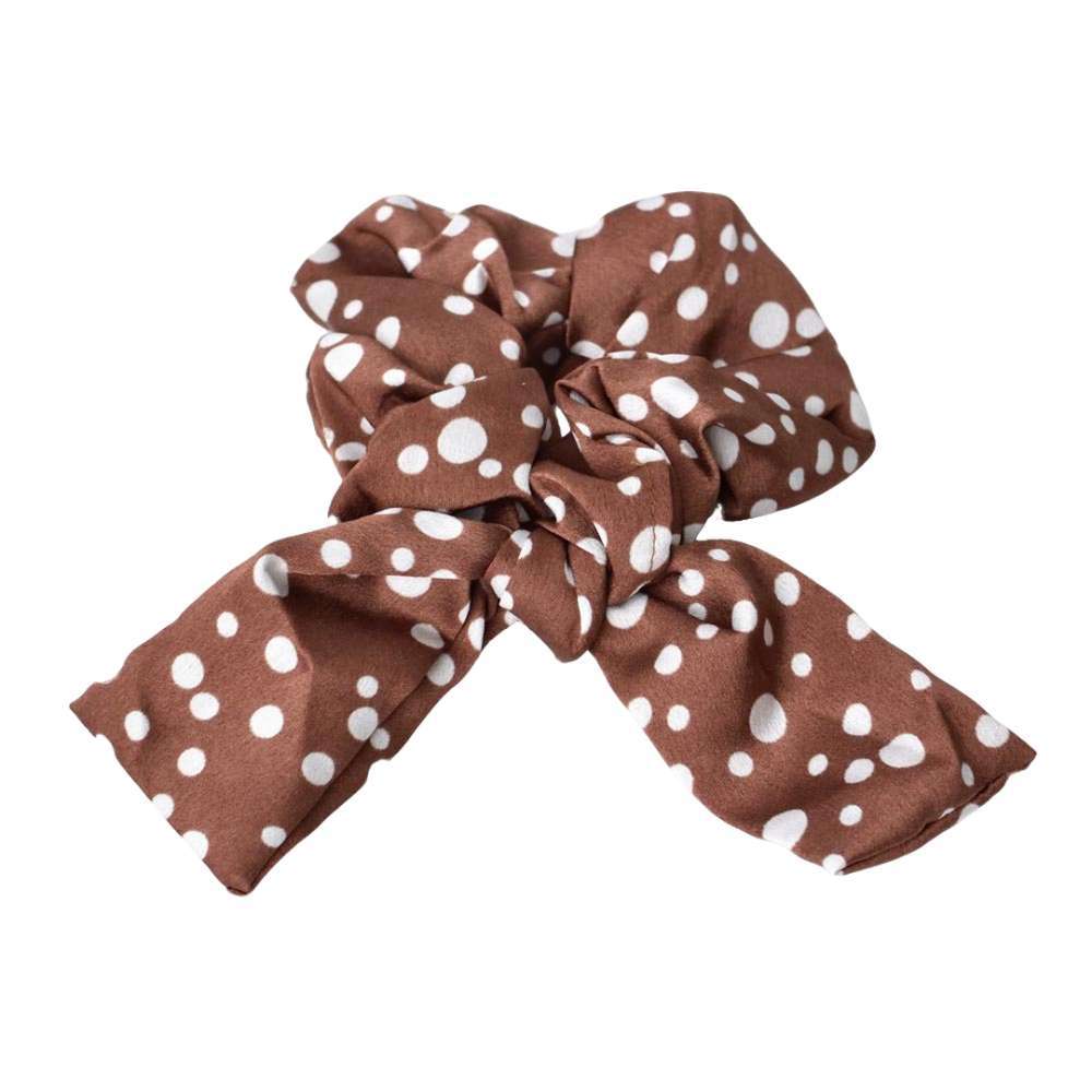 Αξεσουάρ μαλλιών Scrunchies πουά Καφέ 23251