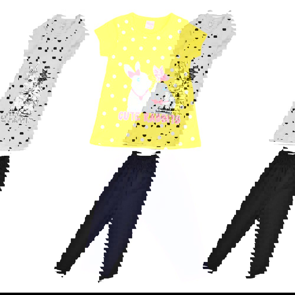 Potre OR Παιδικό σετ με κολάν CUTE RABBITS Κίτρινο 15631