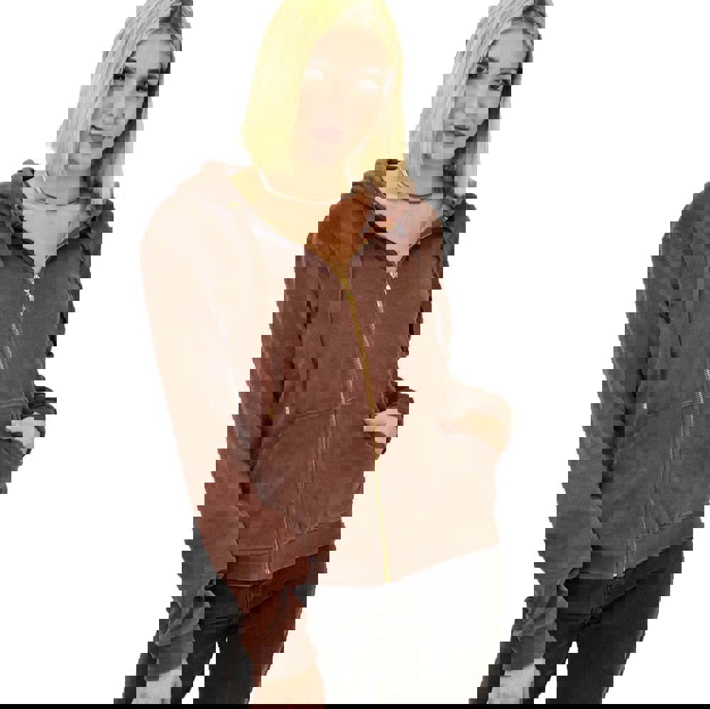 Βελουτέ ζακέτα καφέ Καφέ 18258