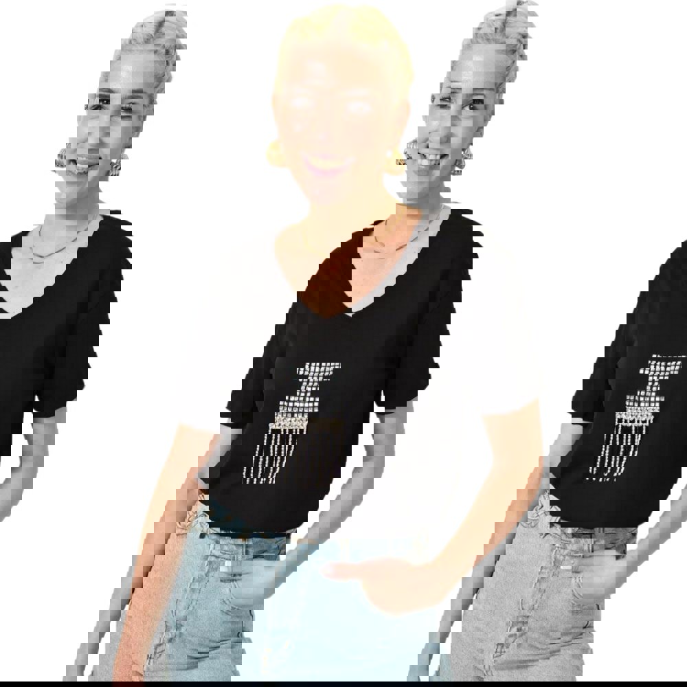 T-shirt με στρας Μαύρο 24151