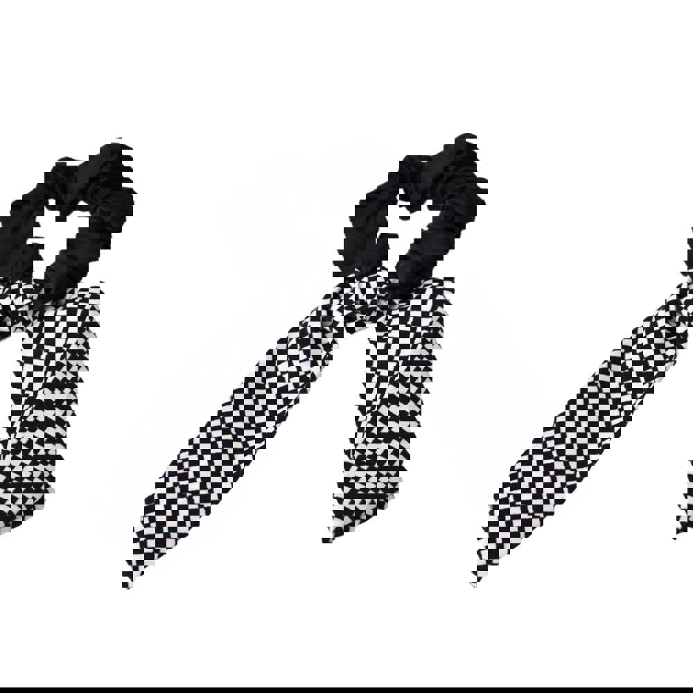 Αξεσουάρ μαλλιών Scrunchies σκακιέρα Μαύρο 23263