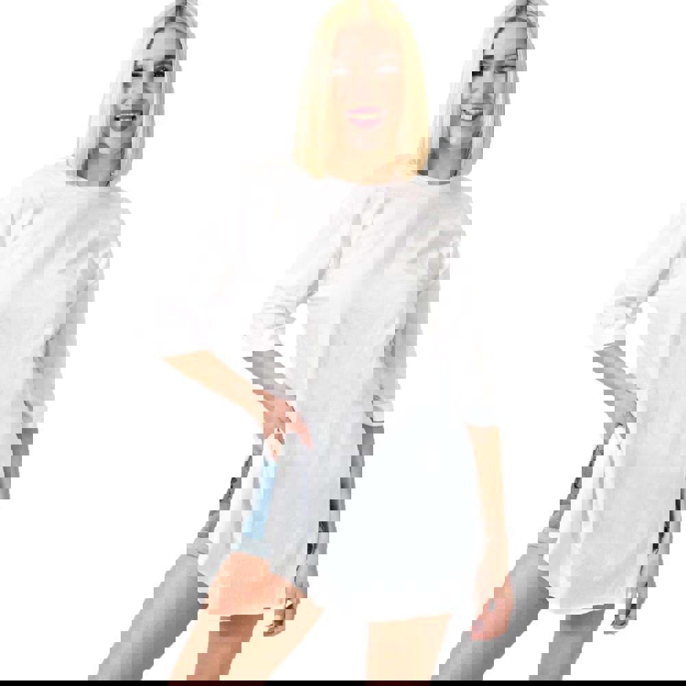 Μπλούζα μονόχρωμη με ανοίγματα Λευκό 23566