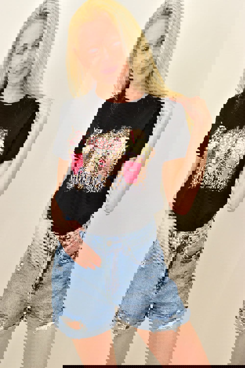 Γυναικείο T-shirt με σχέδιο "witches brew" και πέρλες Μαύρο 14365 φωτογραφία