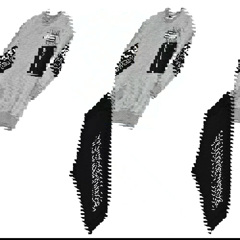 Potre OR Παιδικό σετ με τύπωμα DETERMINE Γκρι 17015