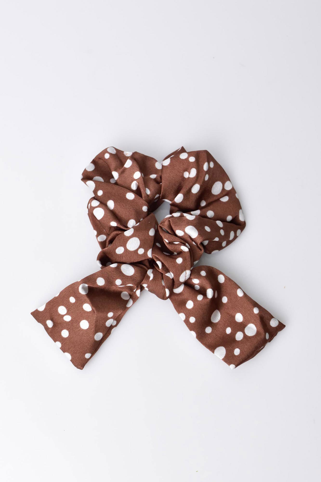 Αξεσουάρ μαλλιών Scrunchies πουά Καφέ 23251