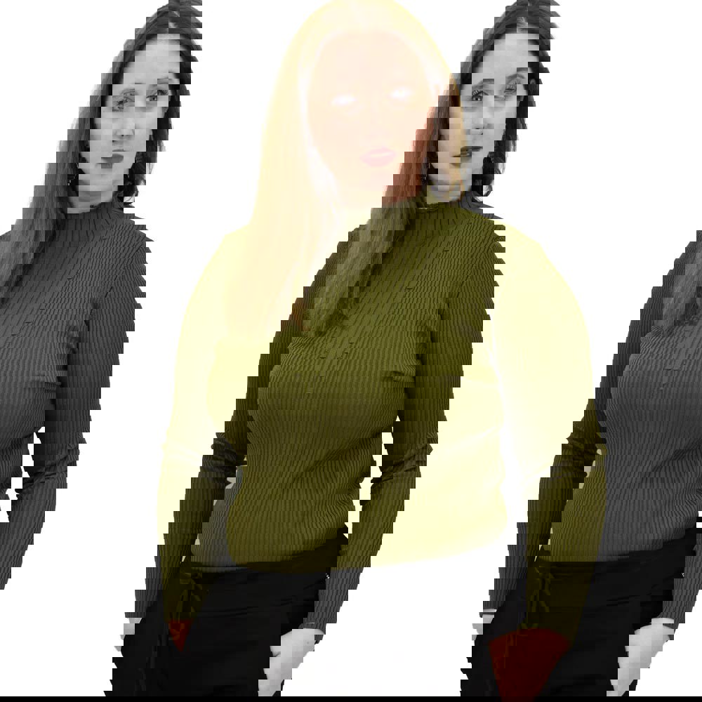 Γυναικείο Plus τοπ με σχέδιο Λαδί 22375