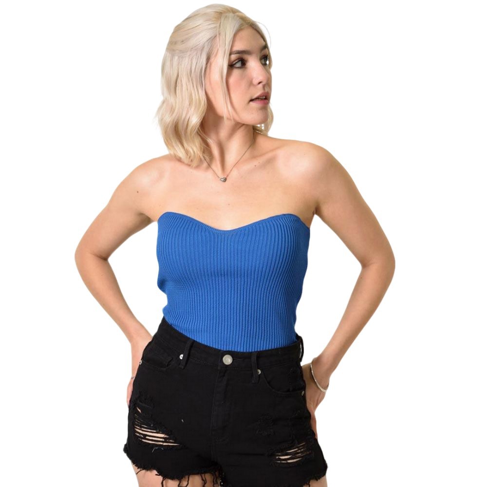 Τοπάκι στράπλες ριπ Μπλε Ρουά 24265