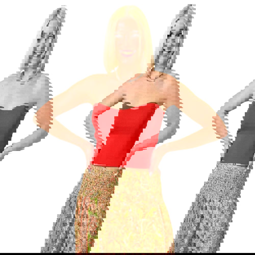 Γυναικείο top στράπλες Κόκκινο 23972